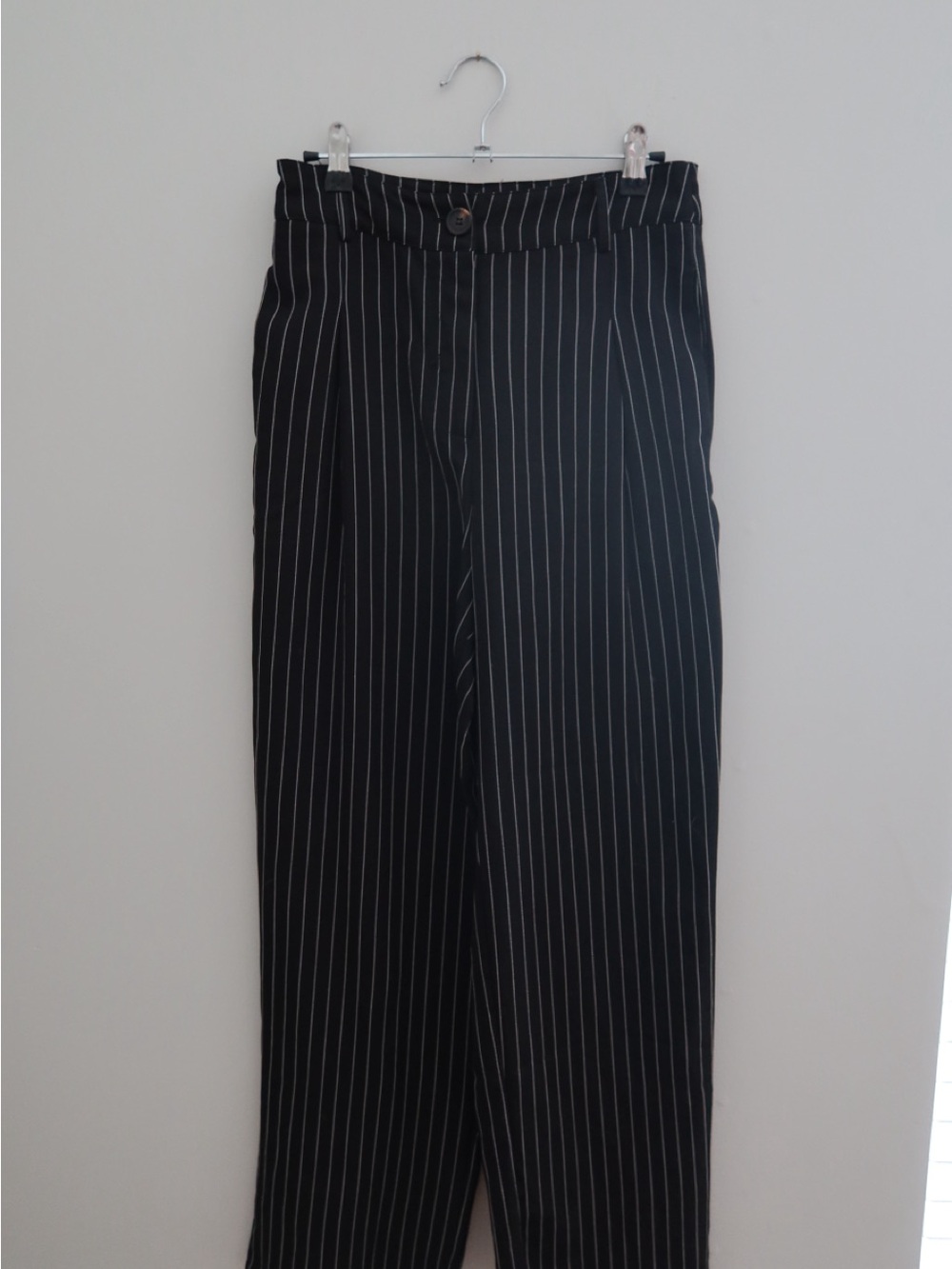 Men's Black Pinstripe Dress Pants